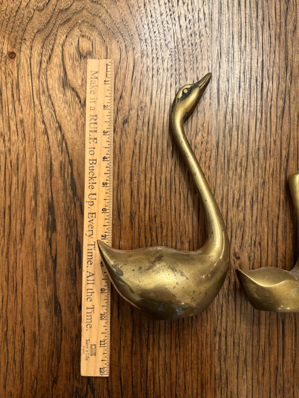 Vintage Solid Brass Swan Duck Family Set Mid Century Hollywood Regency Decor - Picture 11 of 16
